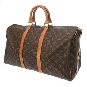 Louis Vuitton Monogram Boston Bandouliere Bag Brown Keepall Canvas